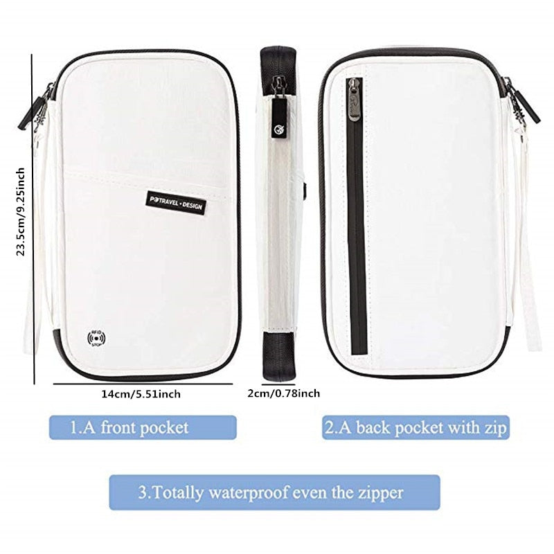 Travel Passport Wallet  Tri-fold Document Organizer