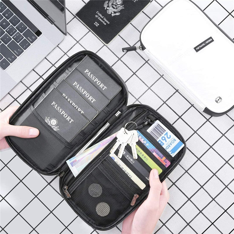 Travel Passport Wallet  Tri-fold Document Organizer